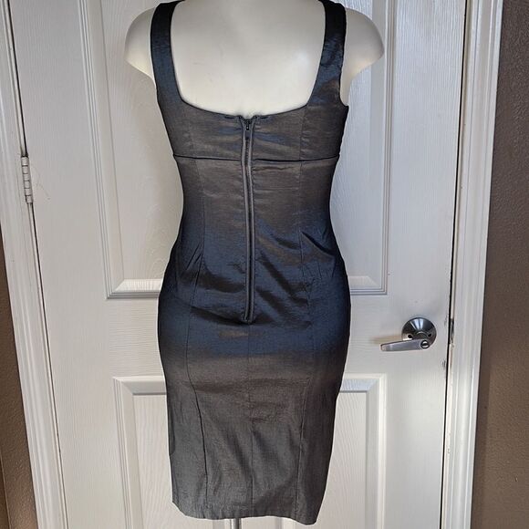 Pompous Studio shiny gray bodycon dress size 6 - Picture 3 of 6